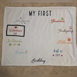 Holiday Celebration Milestone Blanket - White
